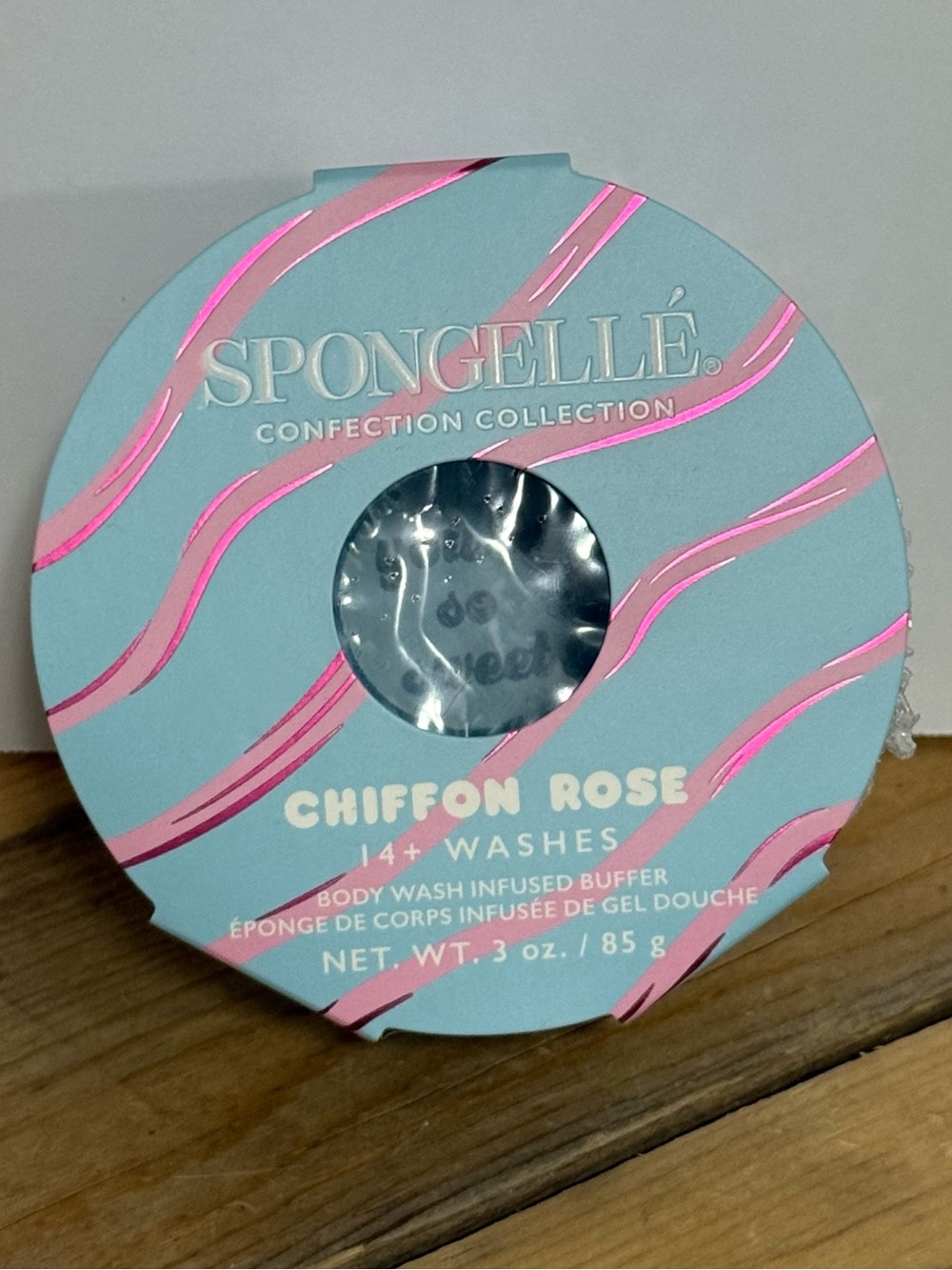 Spongellé Confection Collection Chiffon Rose Body Buffer 3 oz New Sealed